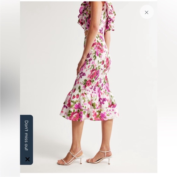 Asymmetrical One-Shoulder Ruffle Top and Smocked Midi Skirt two piece Set - Picture 2 of 2